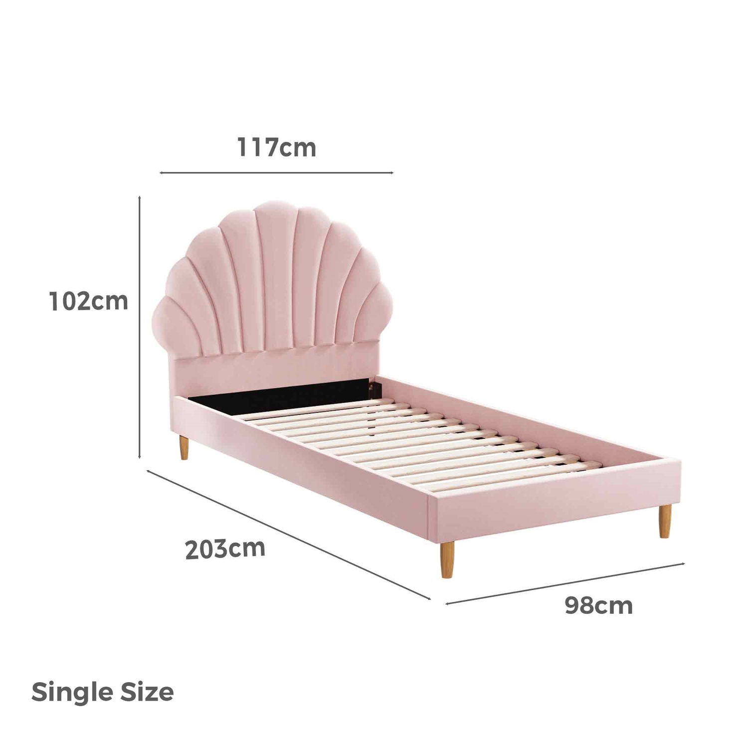 Pink Florin Velvet Bed