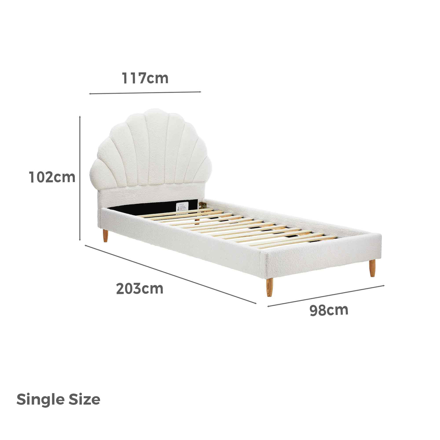 White Florin Boucle Bed