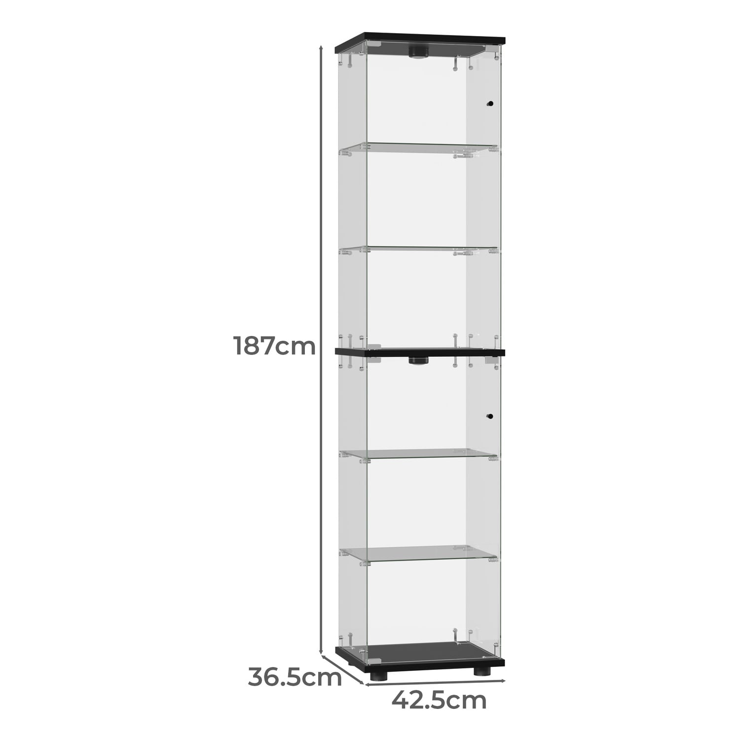 Kieran 6 Tier LED Glass Display Cabinet