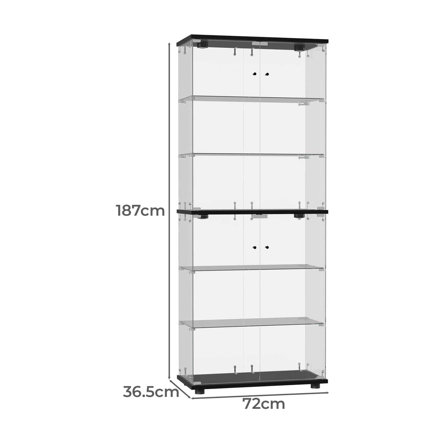 Kieran 6 Tier 2 Door LED Glass Display Cabinet