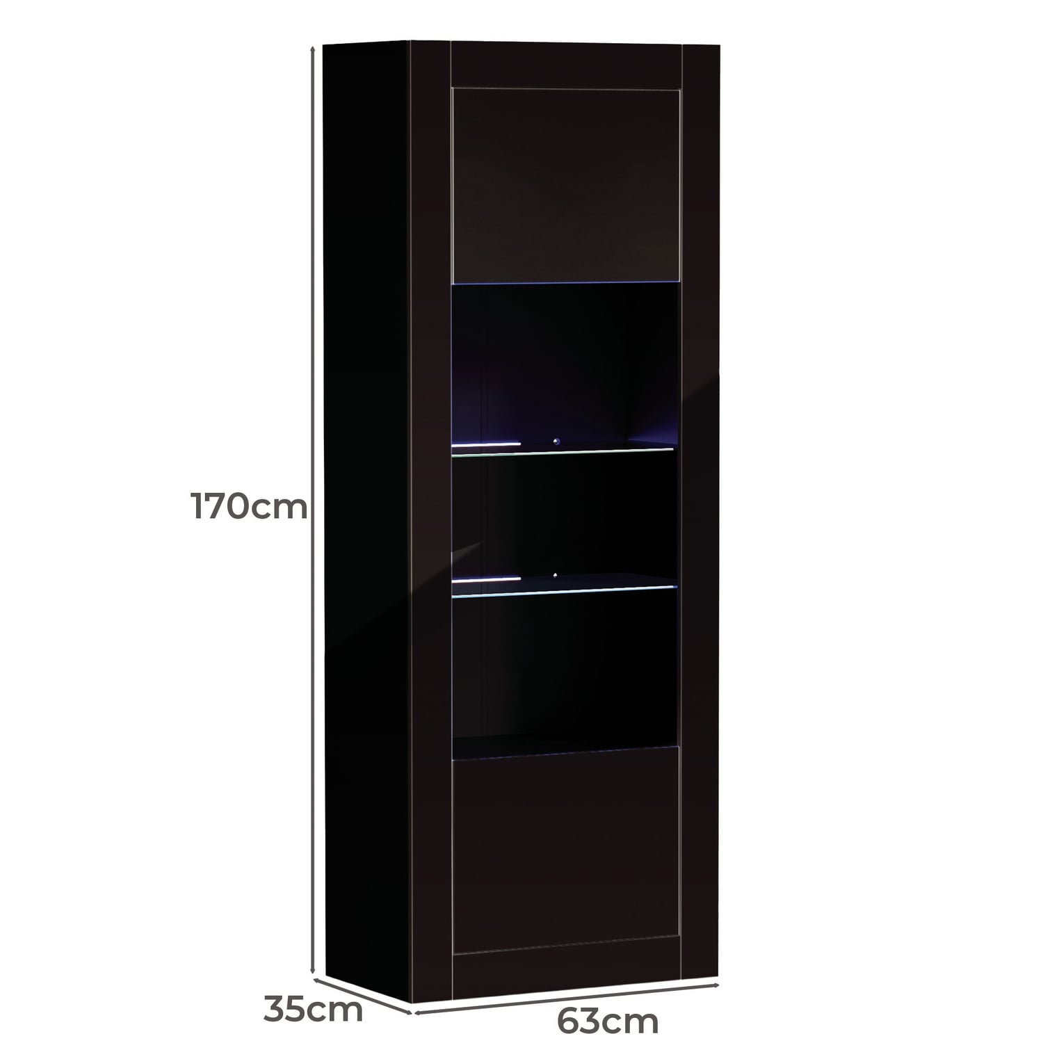 Hadley 3 Tier 2 Door LED Display Cabinet