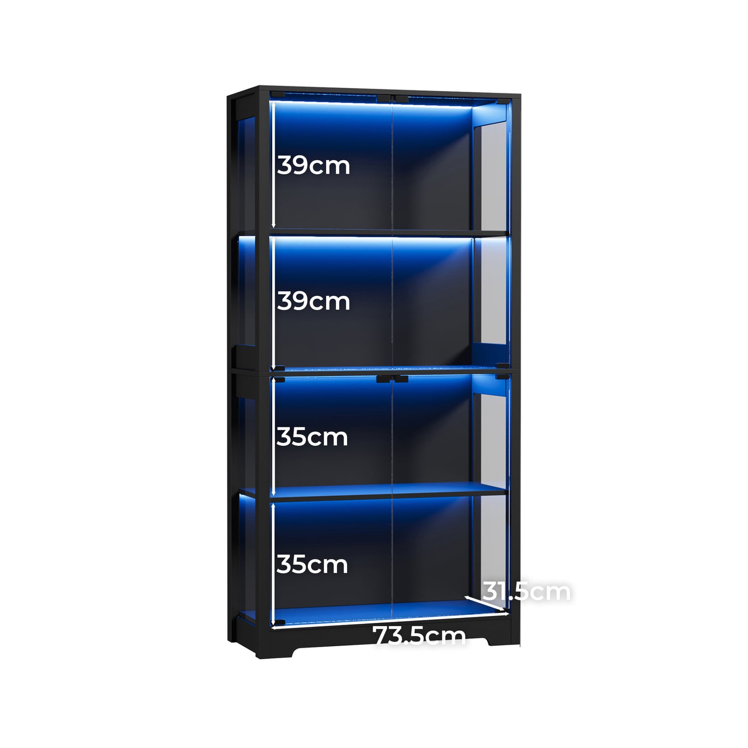 Myles 4 Tier Display Cabinet with LED
