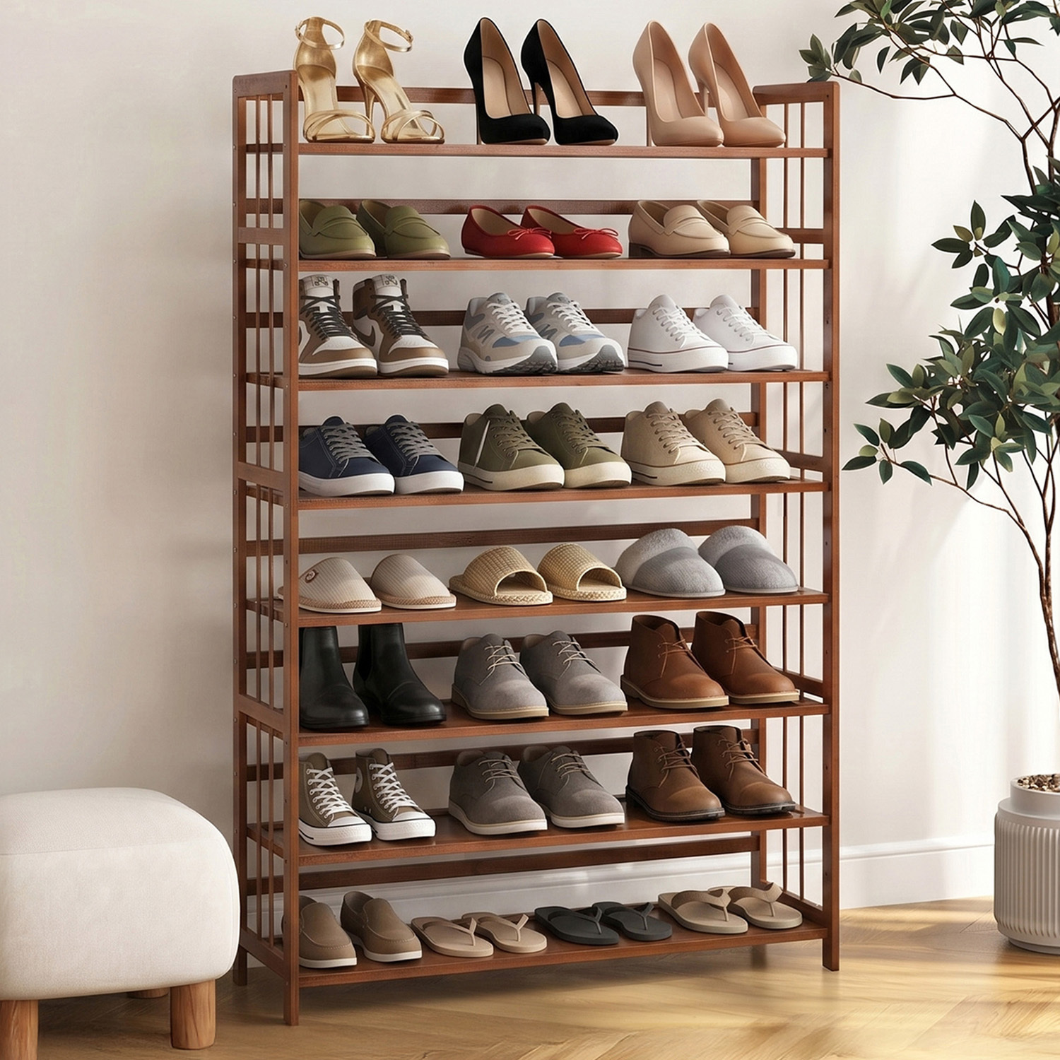 Taylin 8 Tier Bamboo Shoe Rack