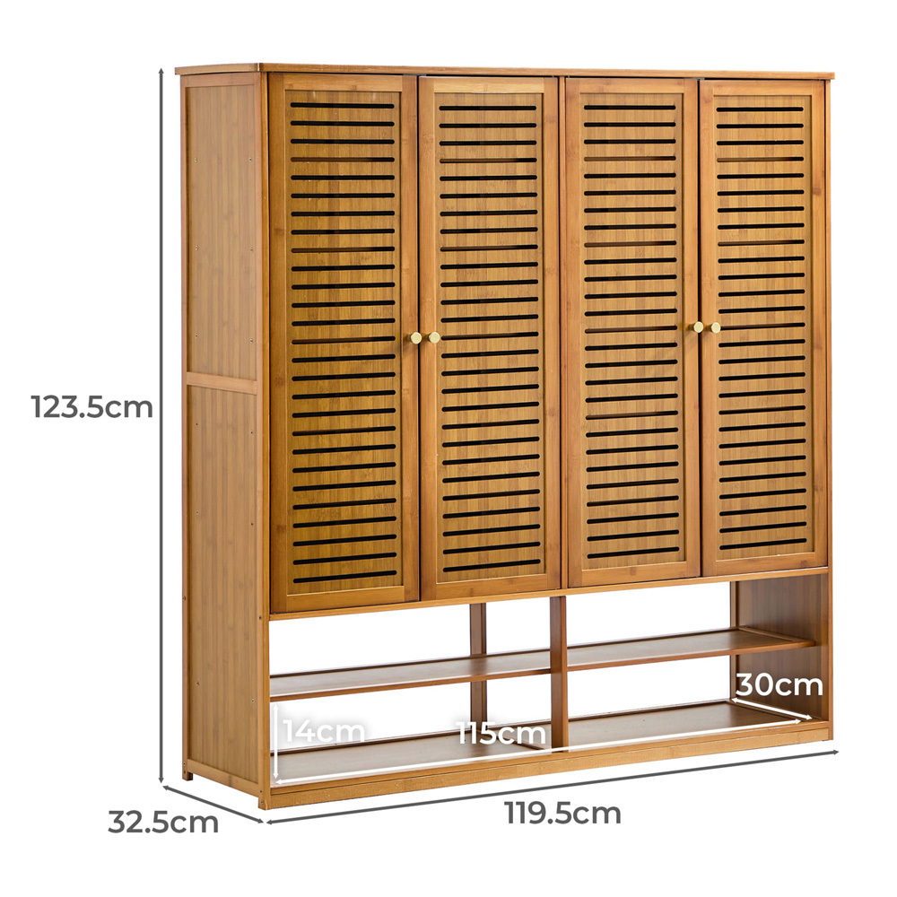 Kaeson 4 Door Bamboo Shoe Cabinet