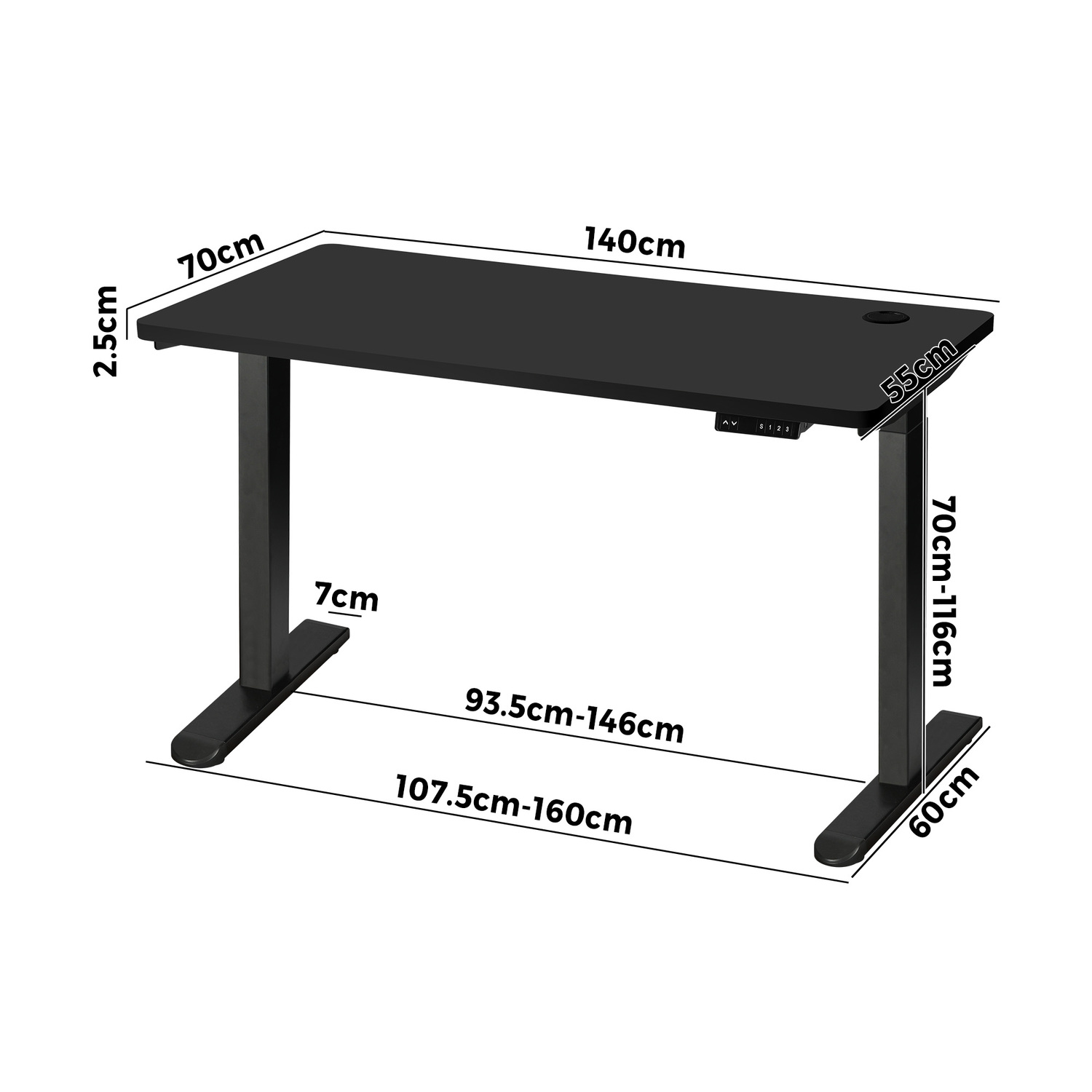 Alwyn III 140cm Dual Motor Electric Sit & Stand Desk