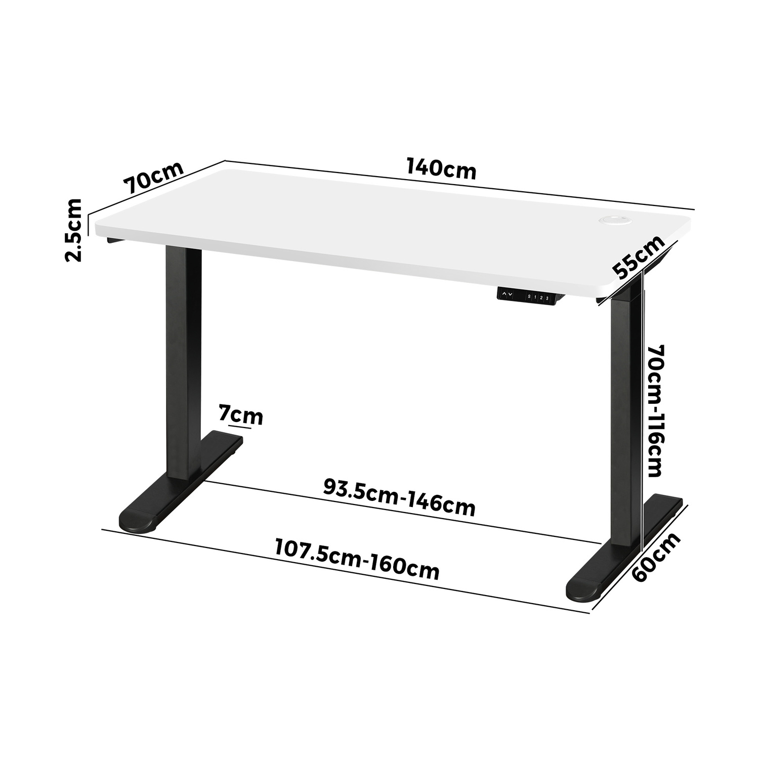 Alwyn III 140cm Dual Motor Electric Sit & Stand Desk