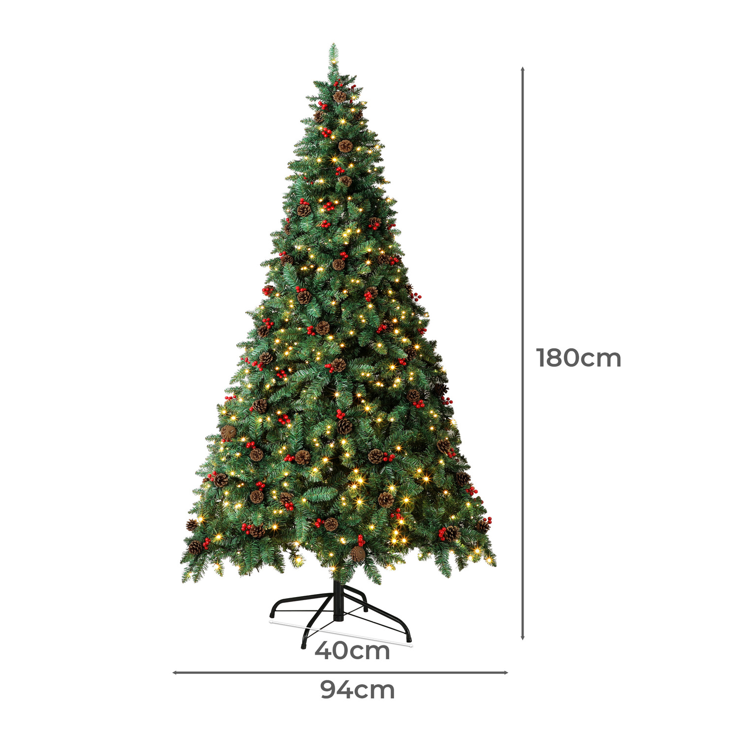 Meri LED Christmas Tree with Faux Pine Cones