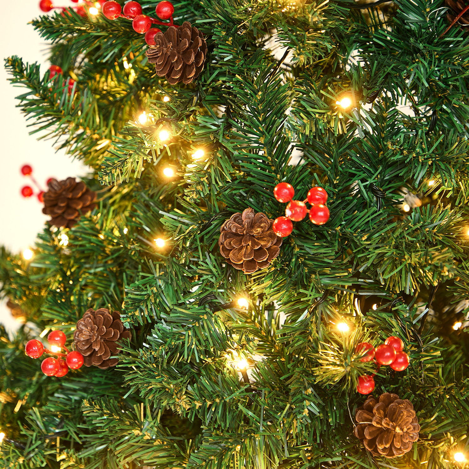 Meri LED Christmas Tree with Faux Pine Cones