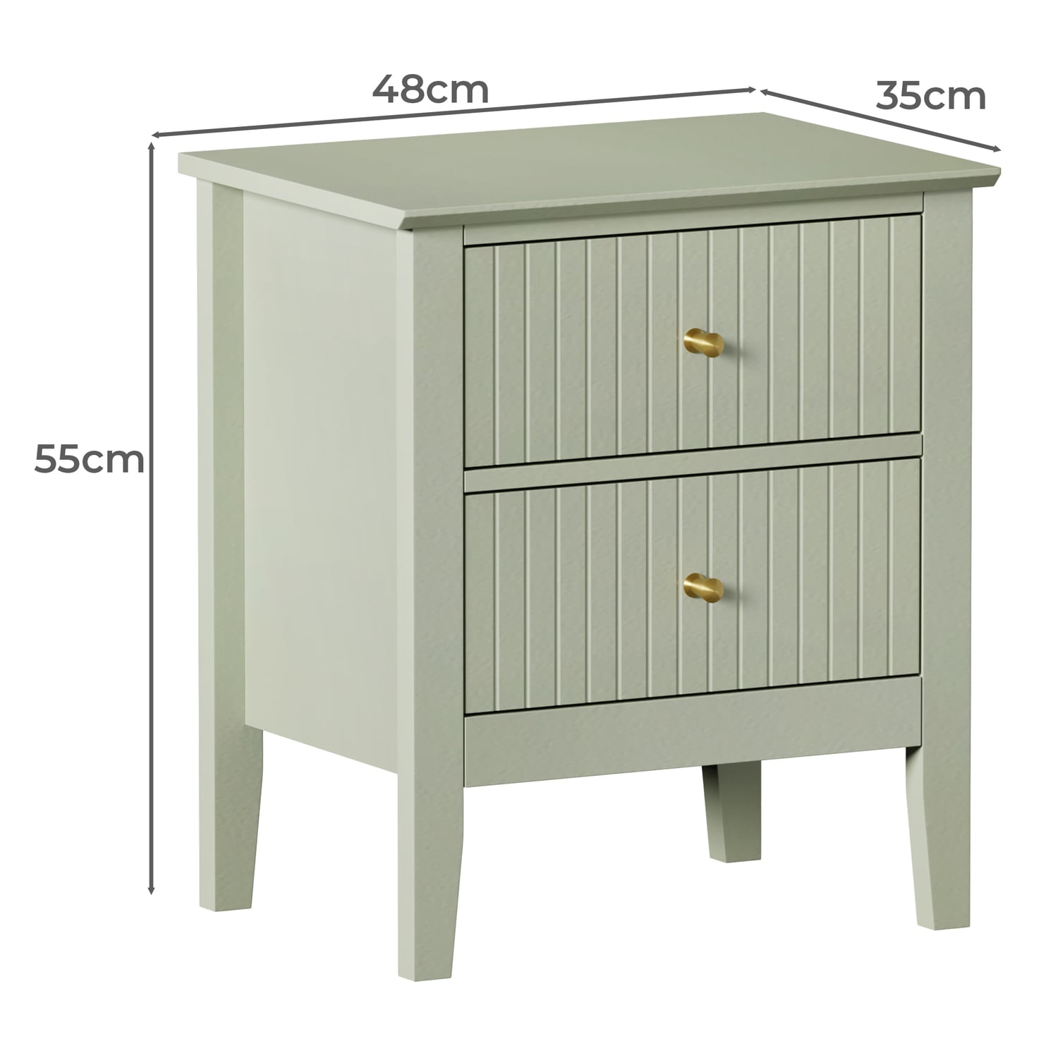 Andes 2 Drawer Bedside Table