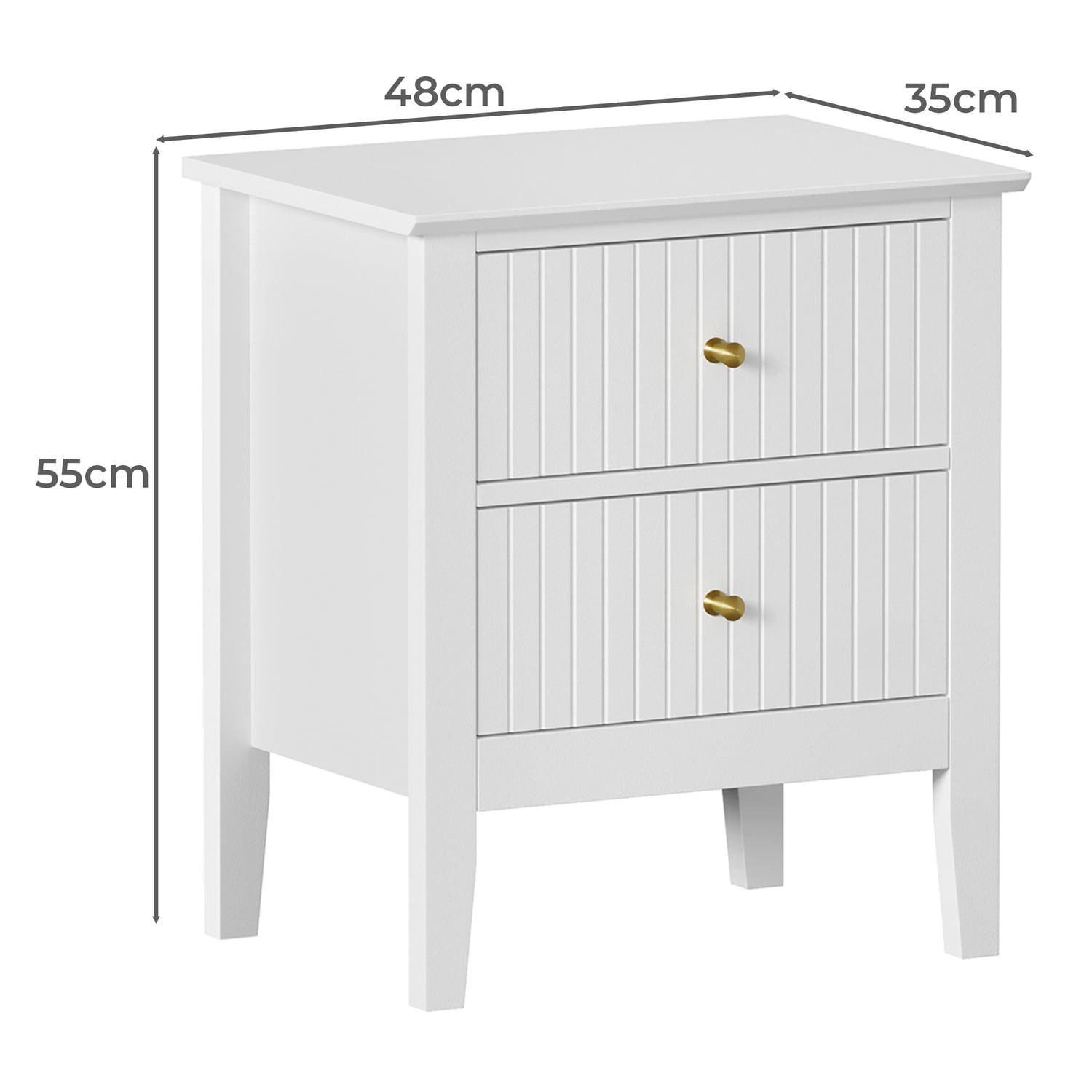 Andes 2 Drawer Bedside Table