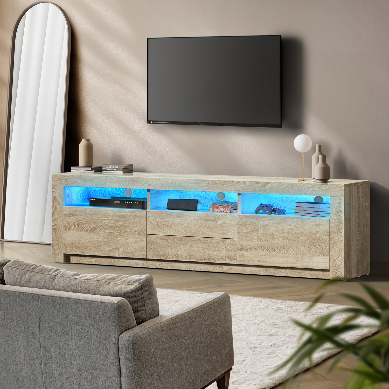 180cm-Galland-2-Drawer-Entertainment-Unit-with-LED.Light