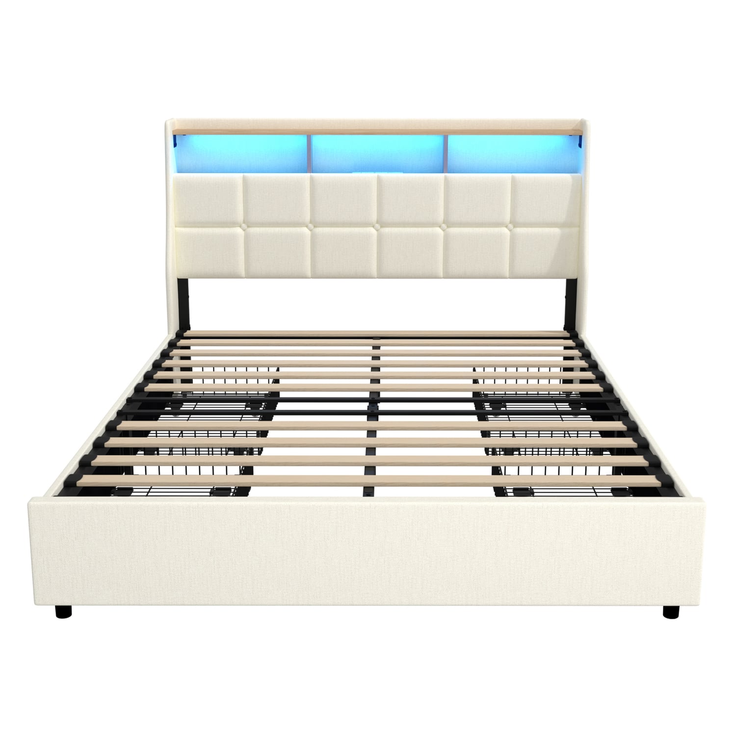 Tusca Upholstered Bed with LED & Underbed Drawer