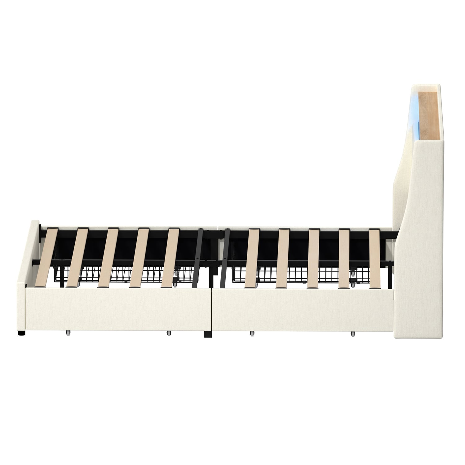 Tusca Upholstered Bed with LED & Underbed Drawer