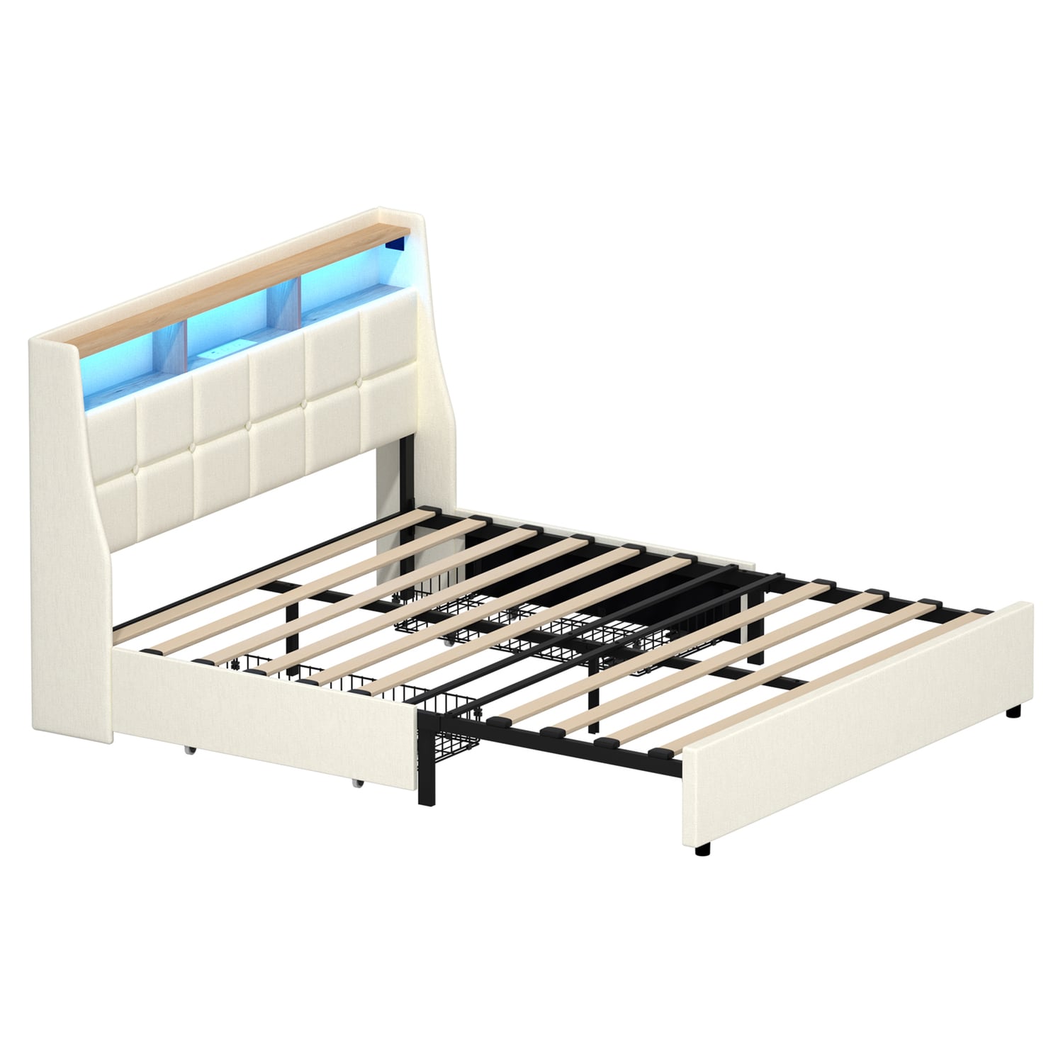 Tusca Upholstered Bed with LED & Underbed Drawer