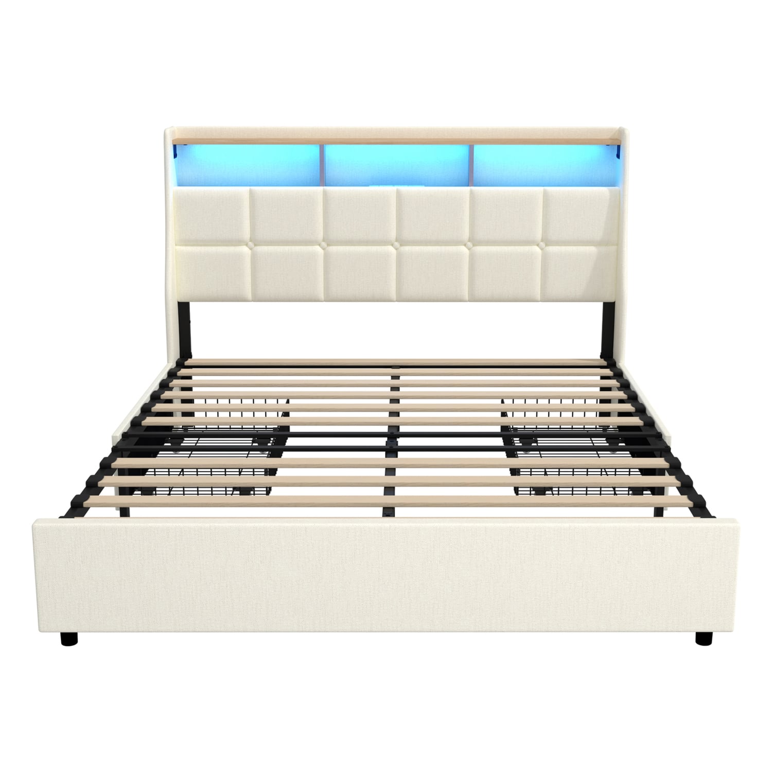 Tusca Upholstered Bed with LED & Underbed Drawer