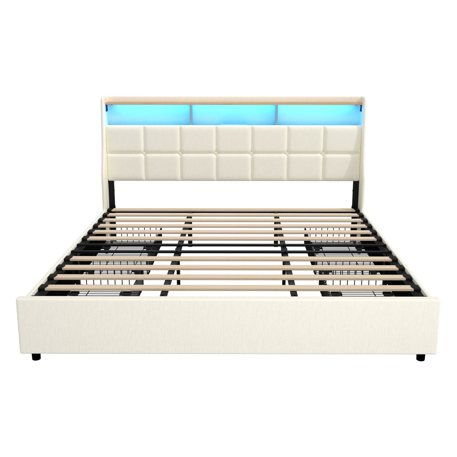 Tusca Upholstered Bed with LED & Underbed Drawer