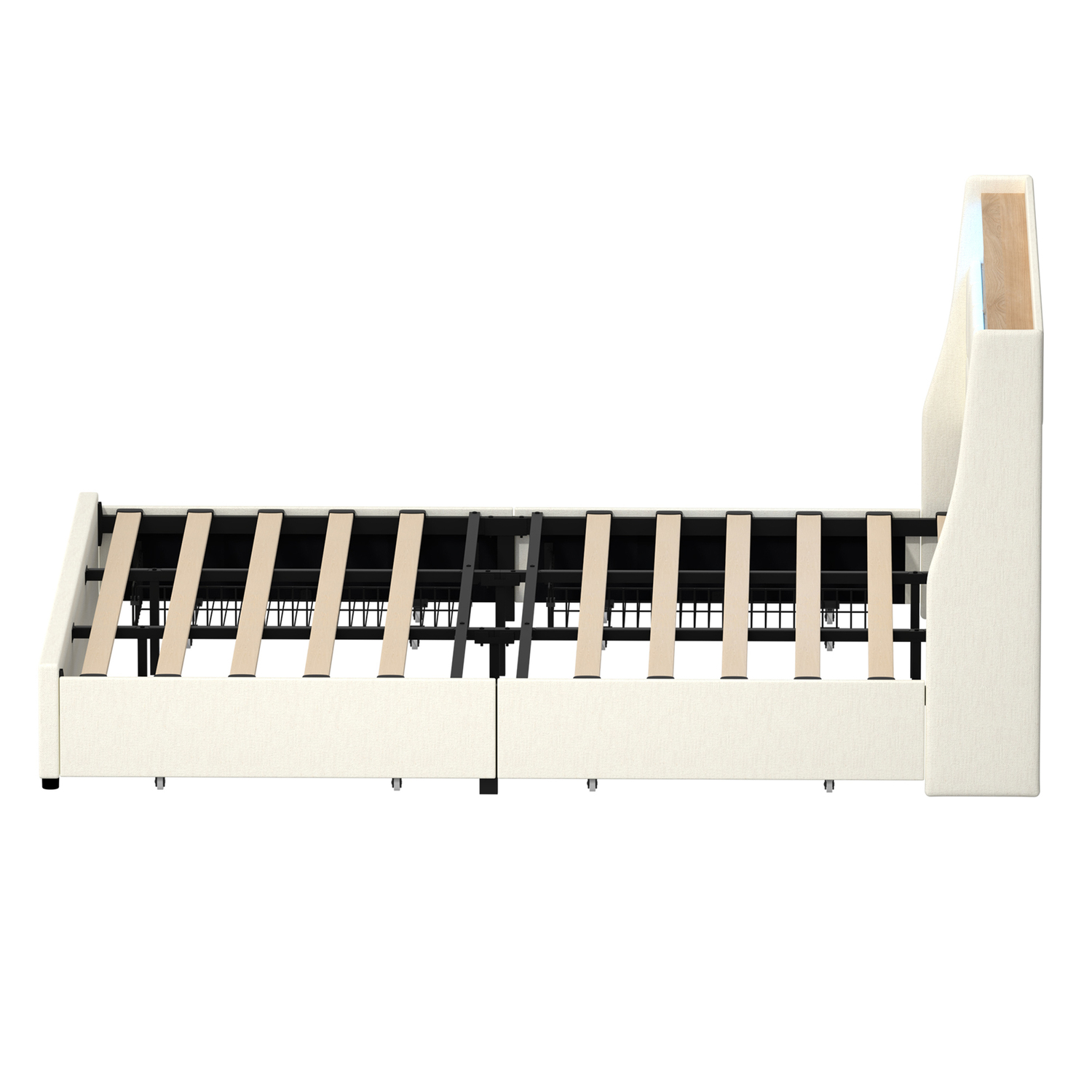 Tusca Upholstered Bed with LED & Underbed Drawer