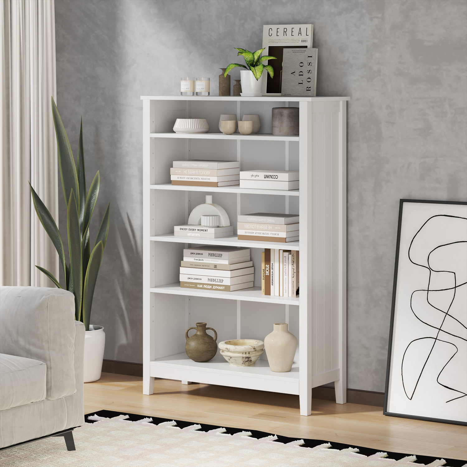 Portia 5 Shelf Bookcase