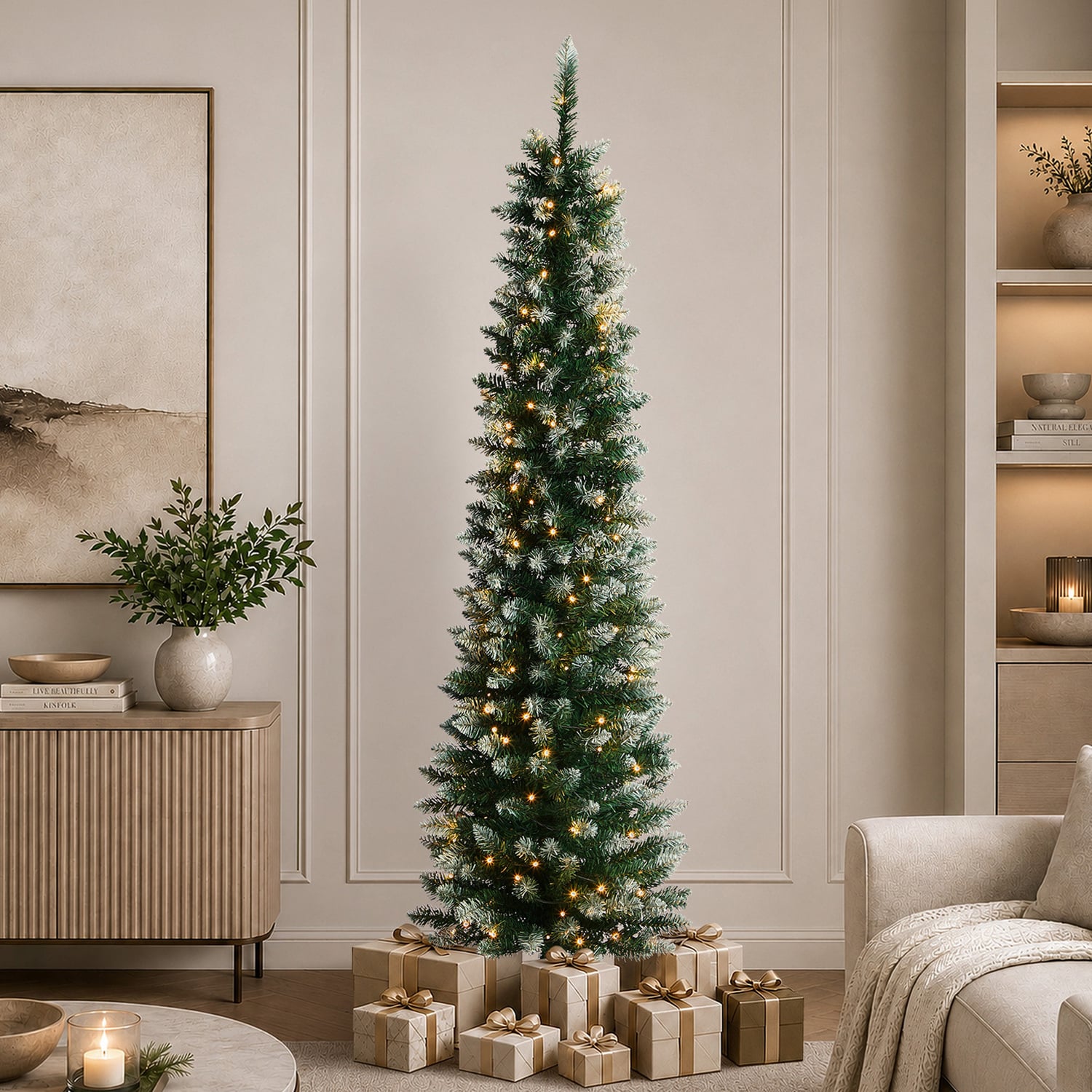 180cm White Slim LED Christmas Tree