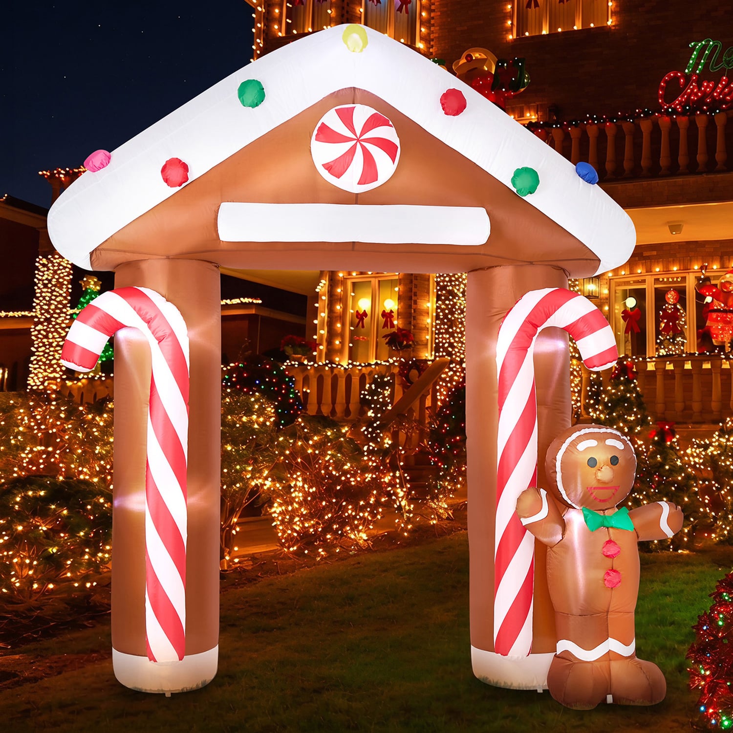 Gingerbread Archway LED Inflatable Christmas Decoration
