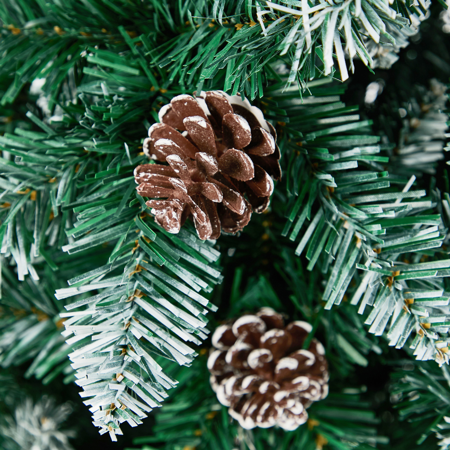 Green Slim LED Christmas Tree with Pine Cones