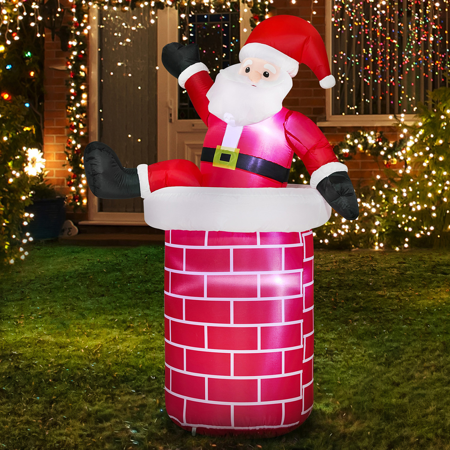 Santa Chimney LED Inflatable Christmas Decoration