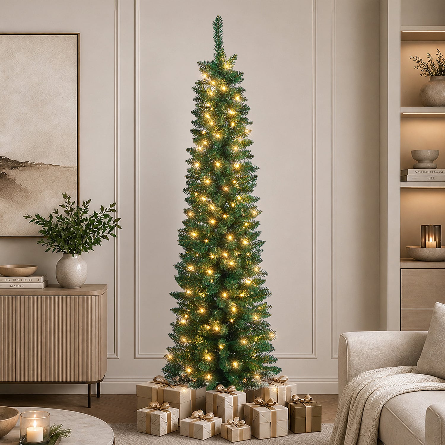 180cm Green Slim LED Christmas Tree
