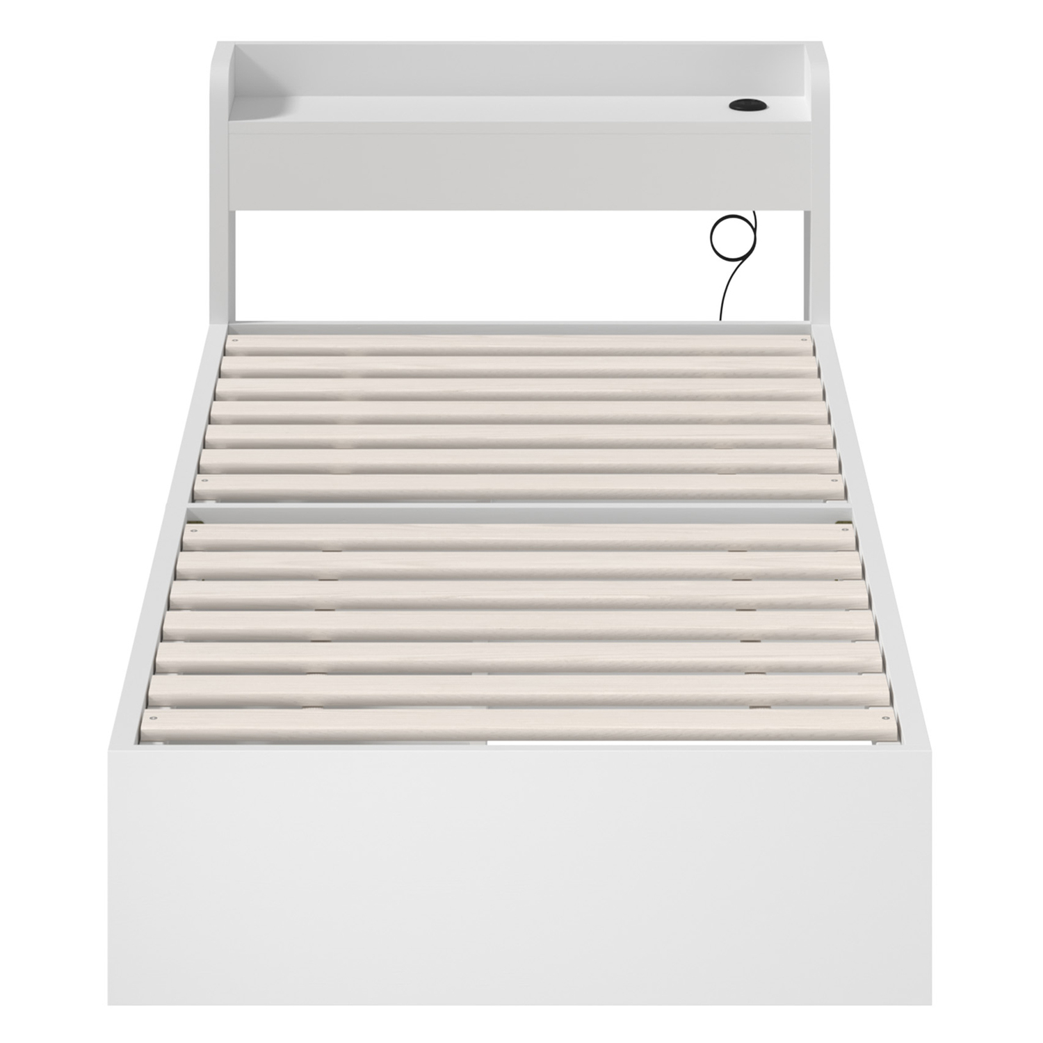 White Cassandra Bed with USB Port & Drawers