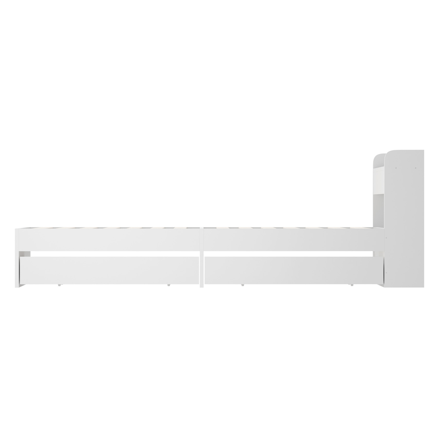 White Cassandra Bed with USB Port & Drawers