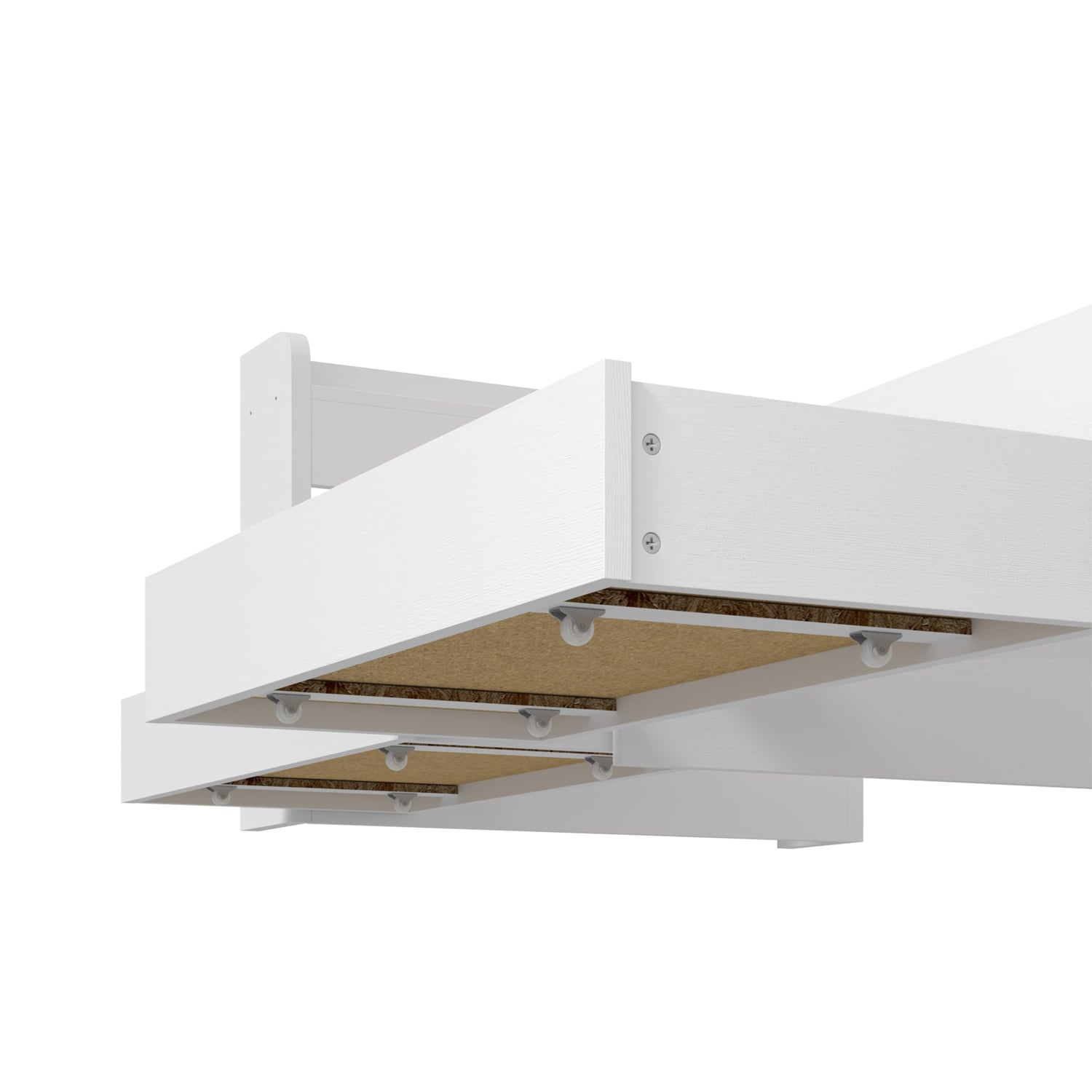 White Cassandra Bed with USB Port & Drawers