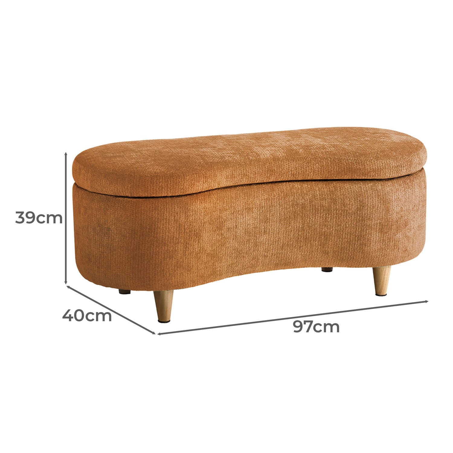 Olieri Chenille Storage Ottoman Bench