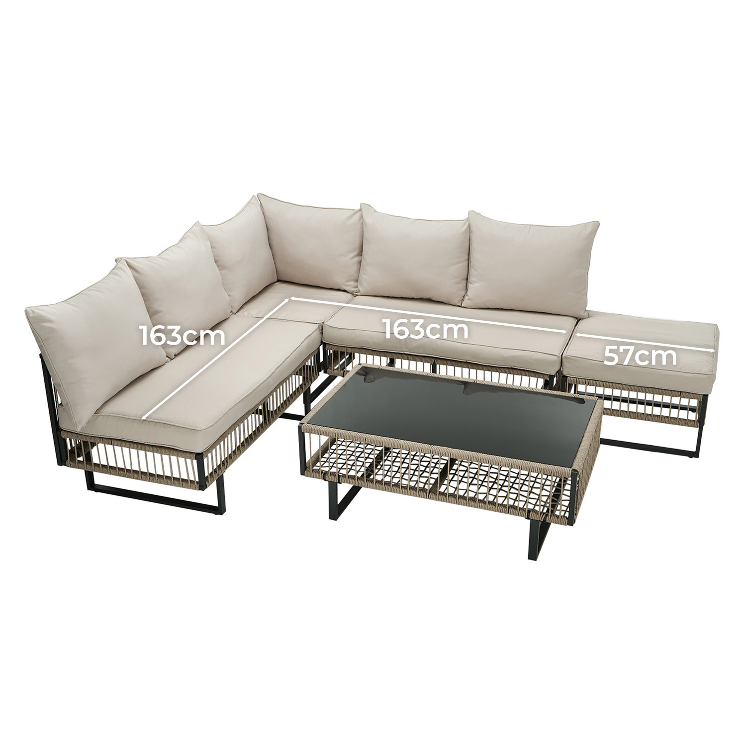 6 Seater Calais Outdoor Modular Lounge Set