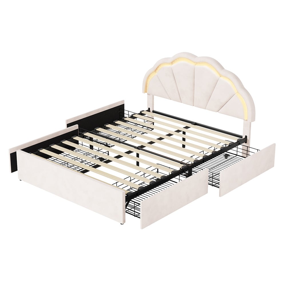 Gothel Upholstered Bed Frame with Underbed Drawers