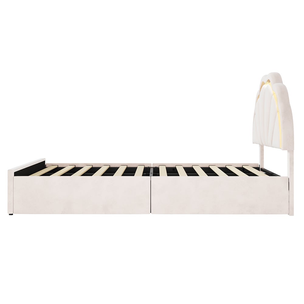 Gothel Upholstered Bed Frame with Underbed Drawers