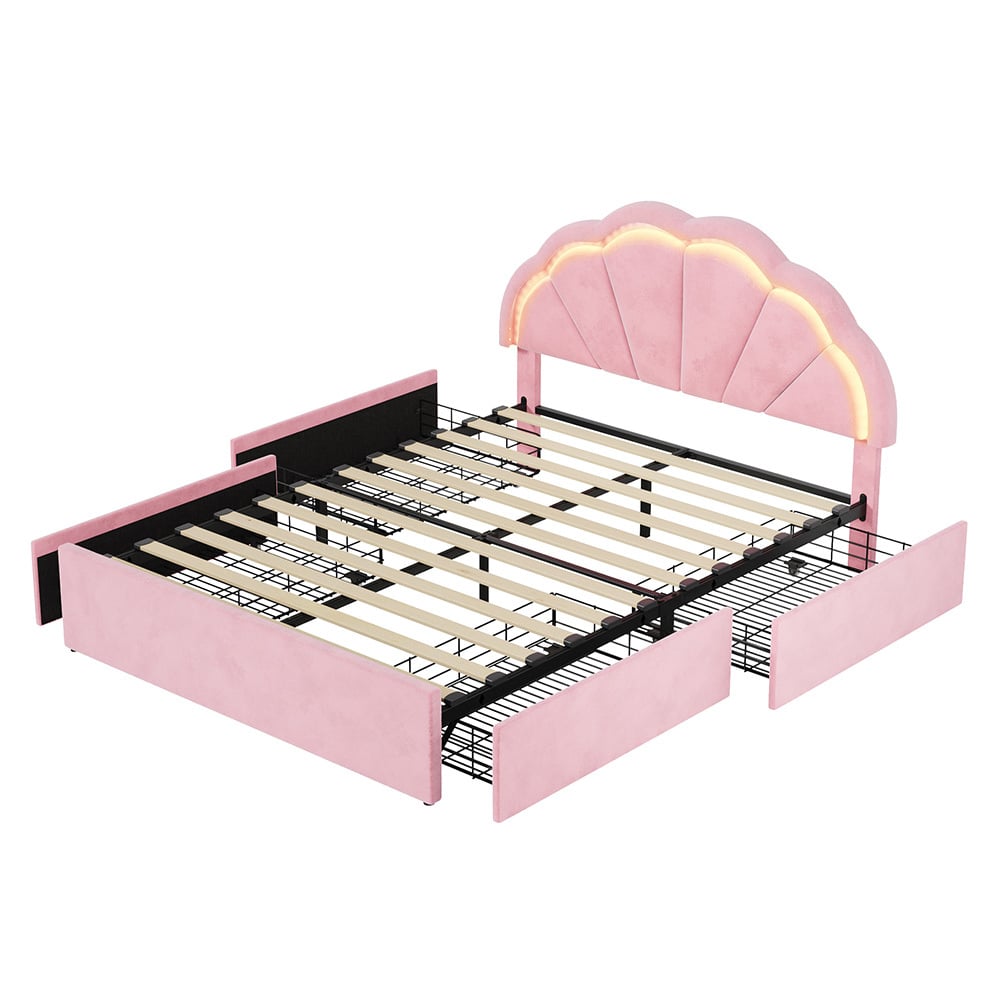 Gothel Upholstered Bed Frame with Underbed Drawers