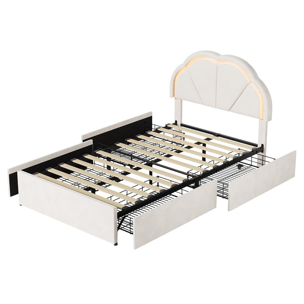 Gothel Upholstered Bed Frame with Underbed Drawers
