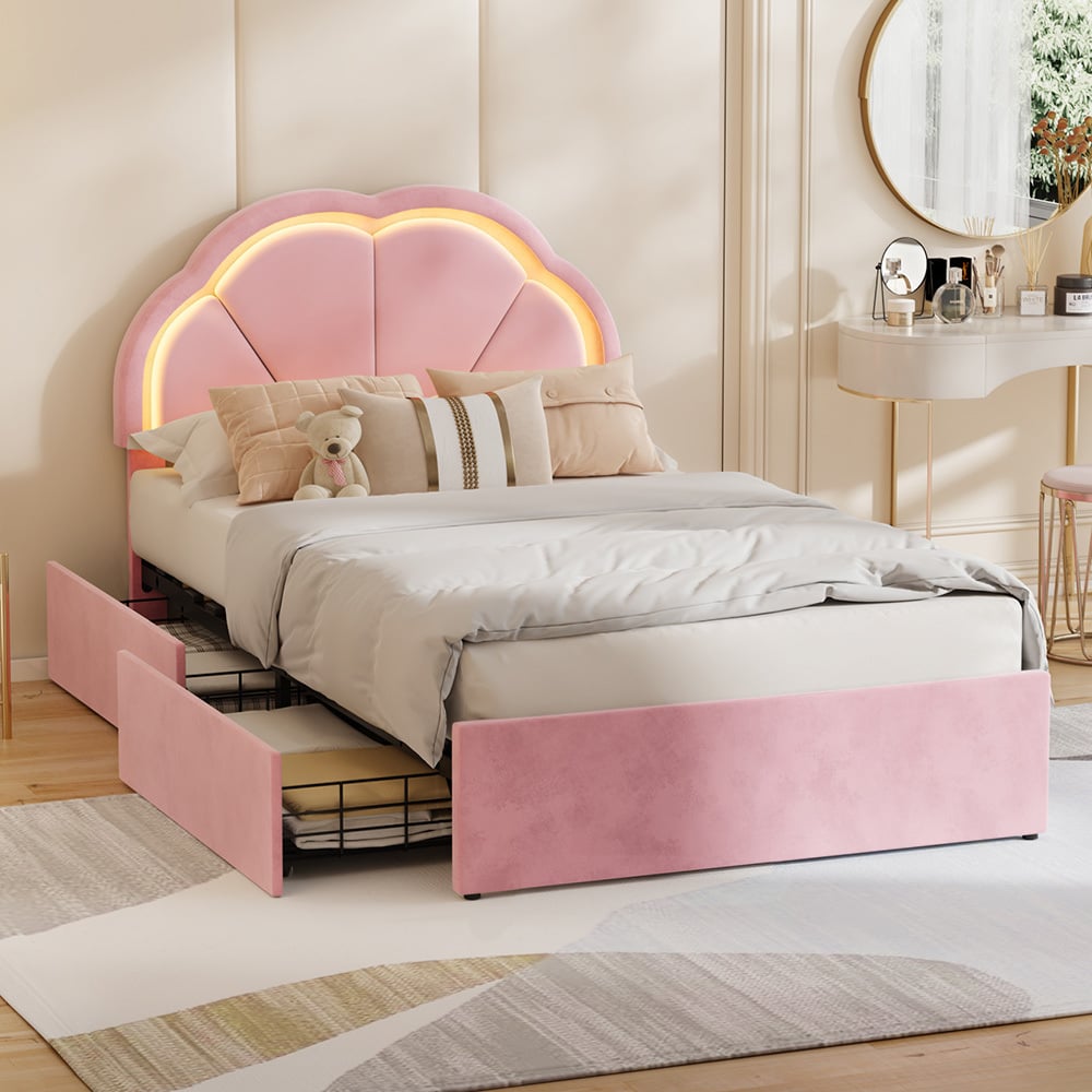 Gothel Upholstered Bed Frame with Underbed Drawers