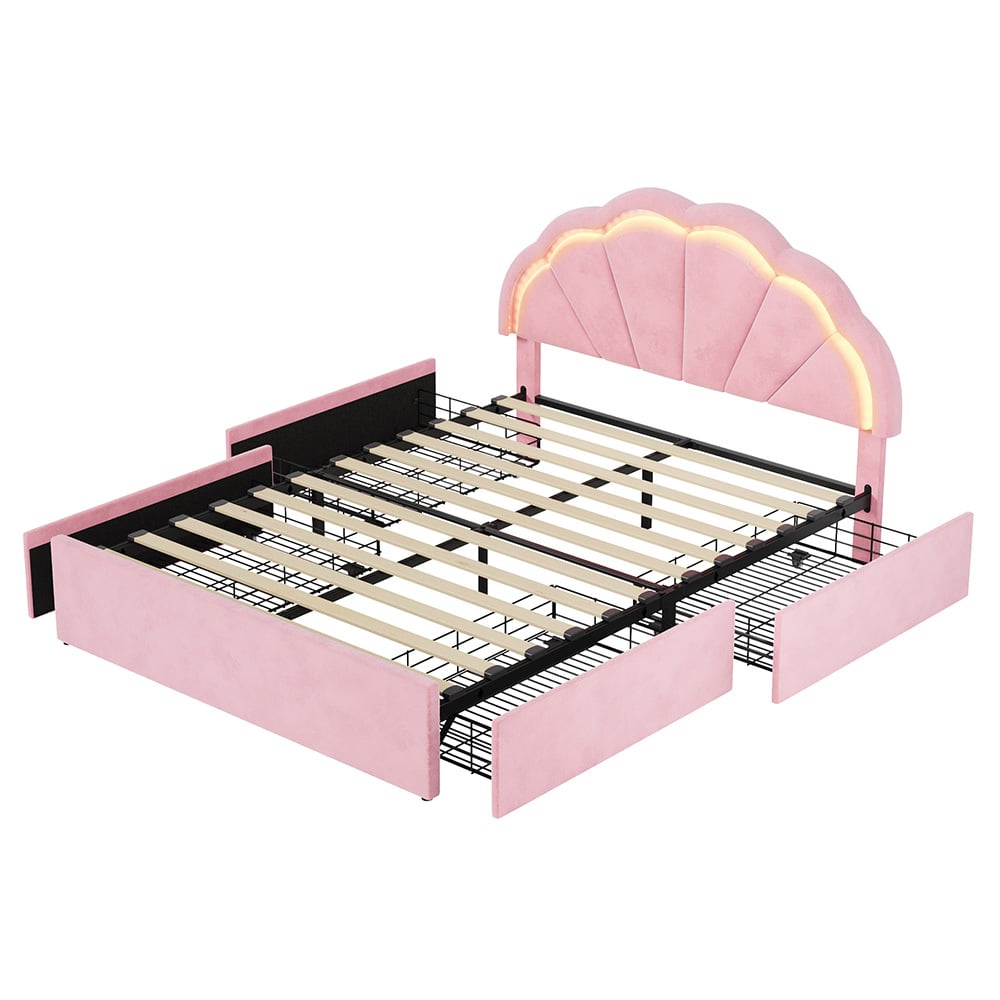 Gothel Upholstered Bed Frame with Underbed Drawers