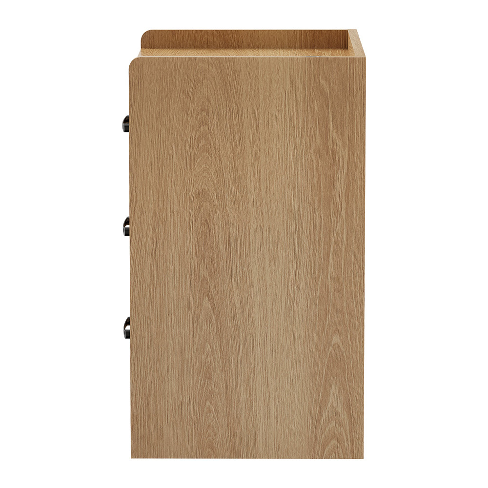 Jacobo 3 Drawer Bedside Table with AC Outlet & USB Port