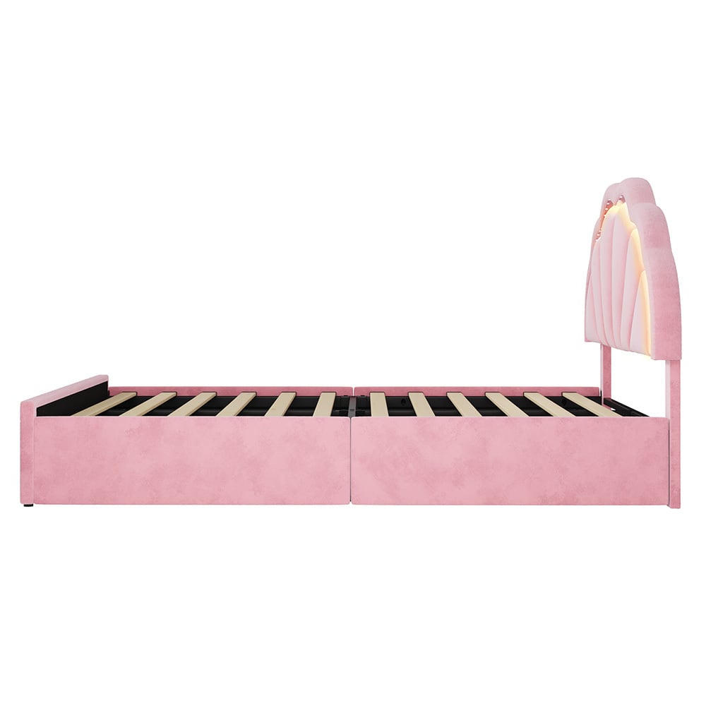 Gothel Upholstered Bed Frame with Underbed Drawers