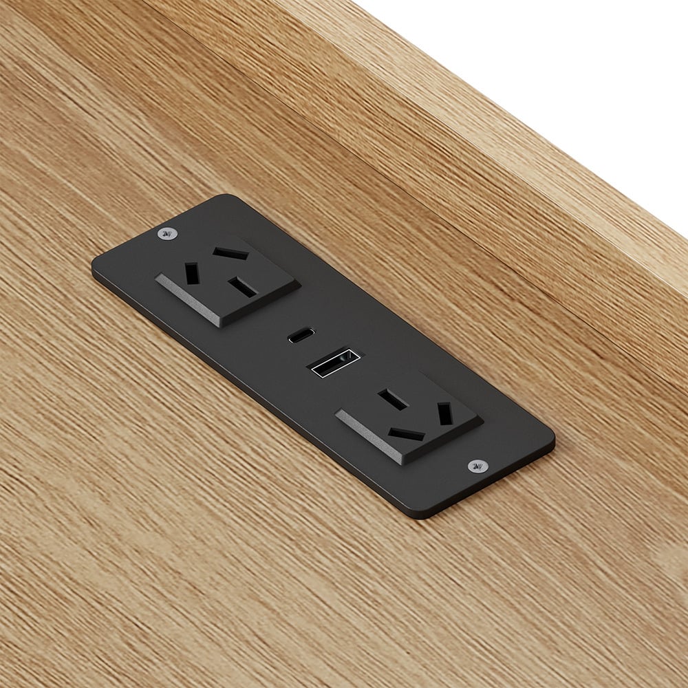 Jacobo 3 Drawer Bedside Table with AC Outlet & USB Port