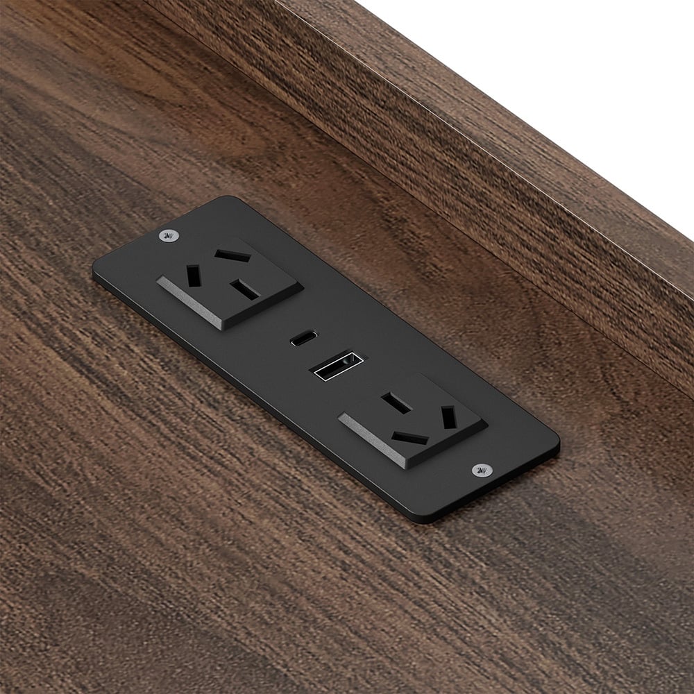 Jacobo 3 Drawer Bedside Table with AC Outlet & USB Port