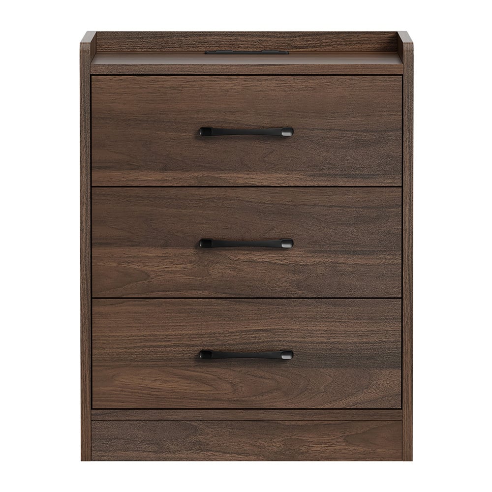 Jacobo 3 Drawer Bedside Table with AC Outlet & USB Port