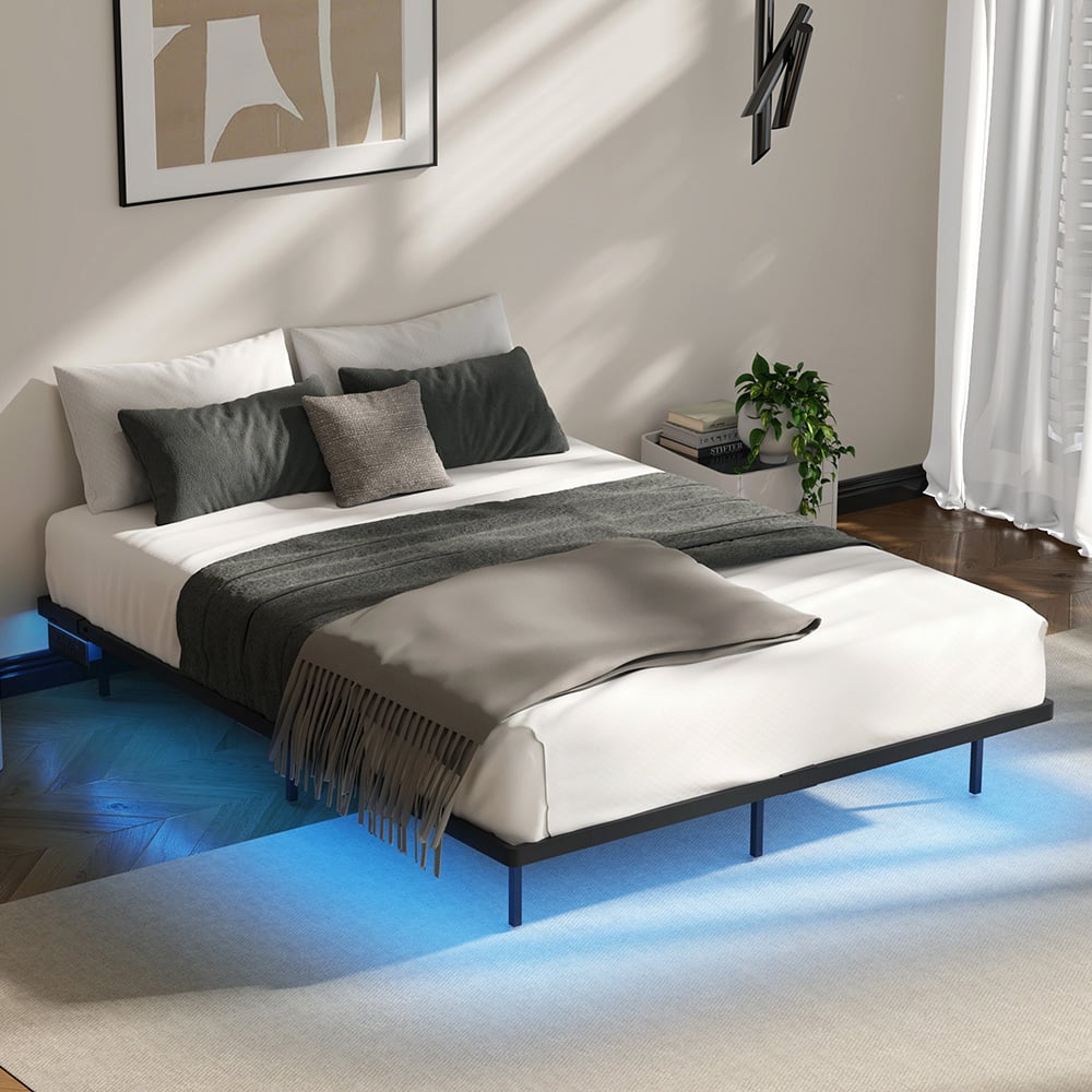 Bobby Bed Frame with LED AC Outlet and USB Port