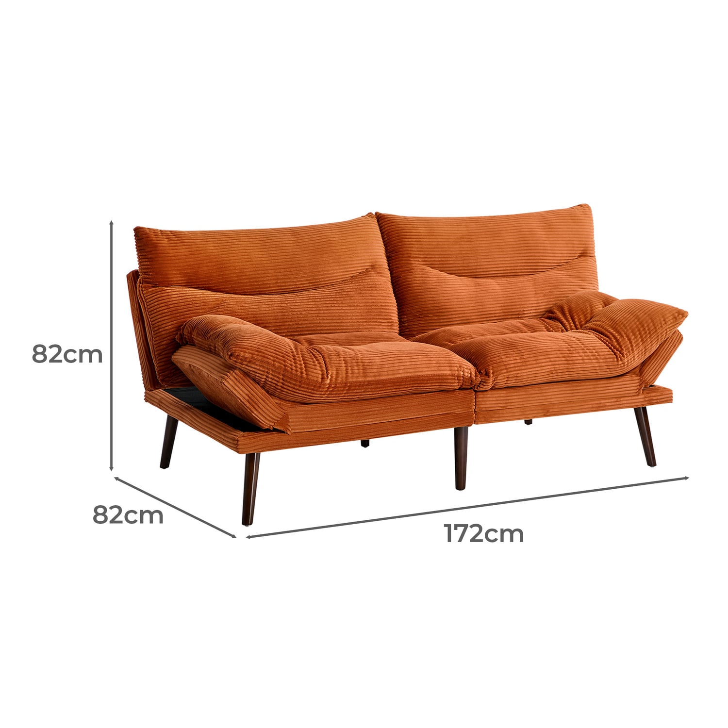 Maldeta 3 Seater Corduroy Sofa Bed