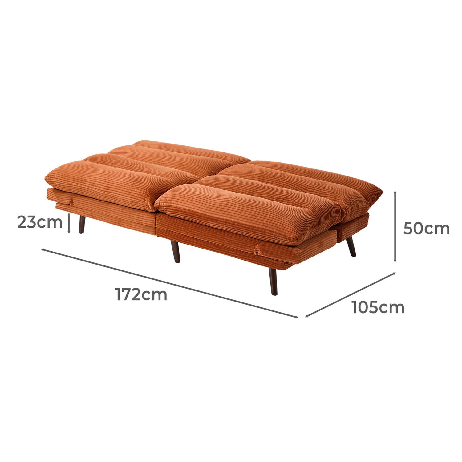 Maldeta 3 Seater Corduroy Sofa Bed