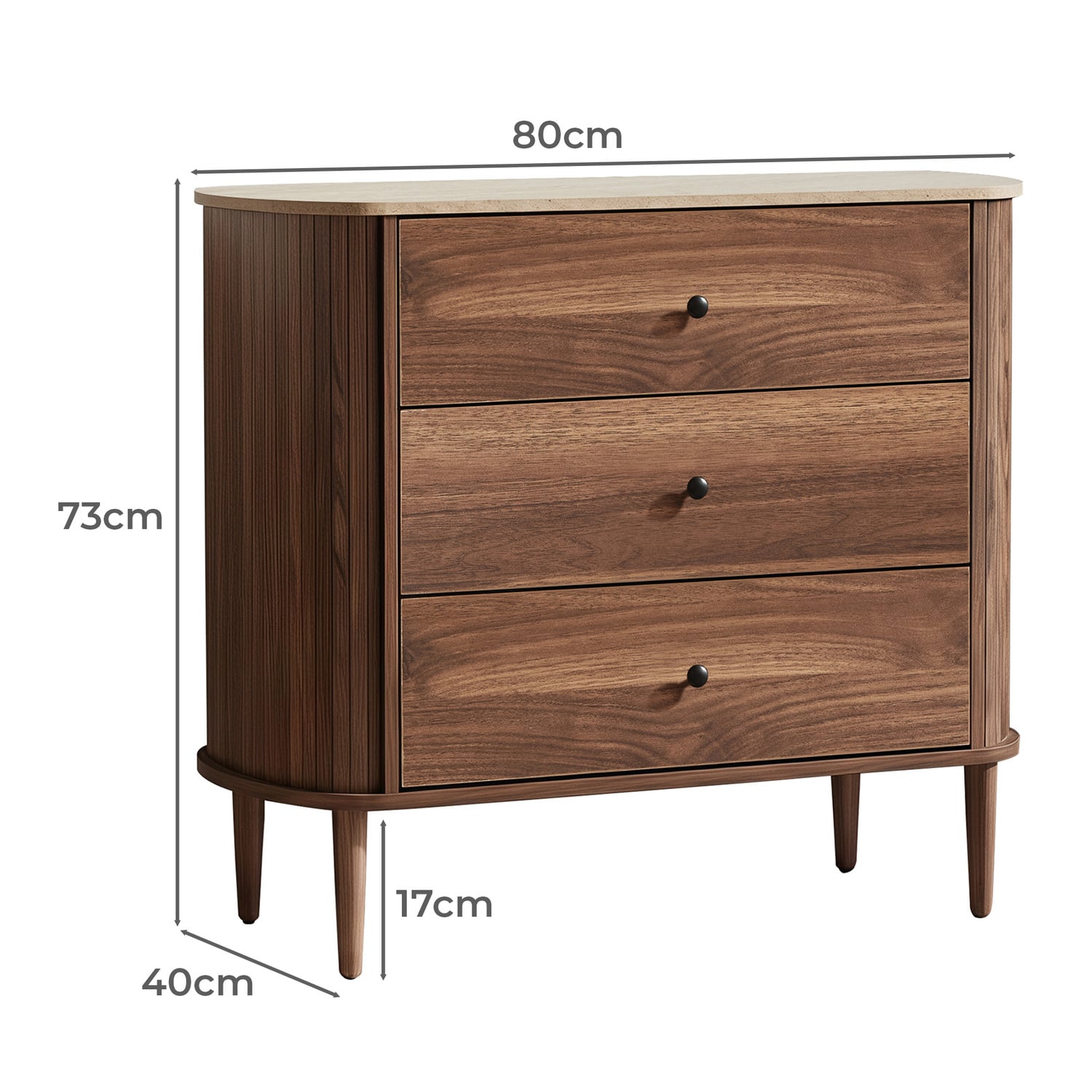 Solidad 3 Drawer Chest