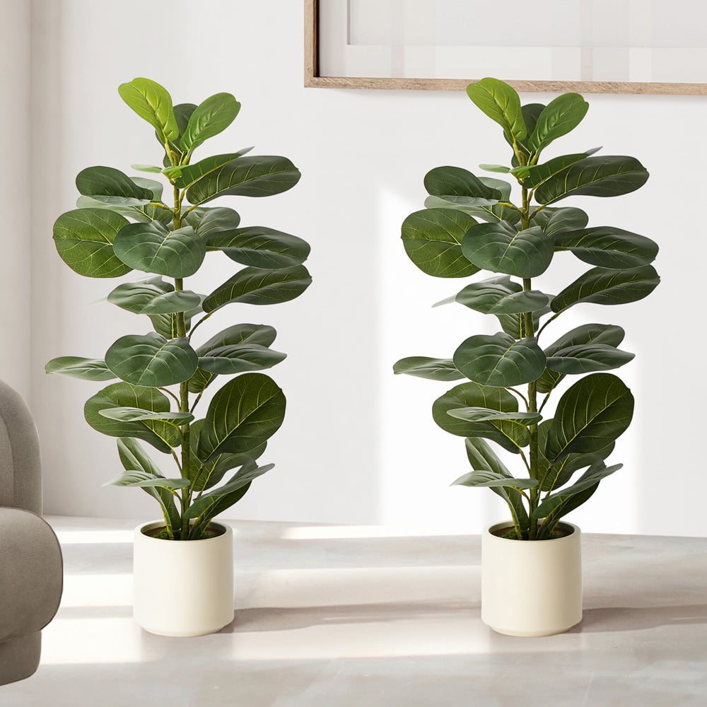 90cm Potted Faux Fiddle Leaf Fig Trees
