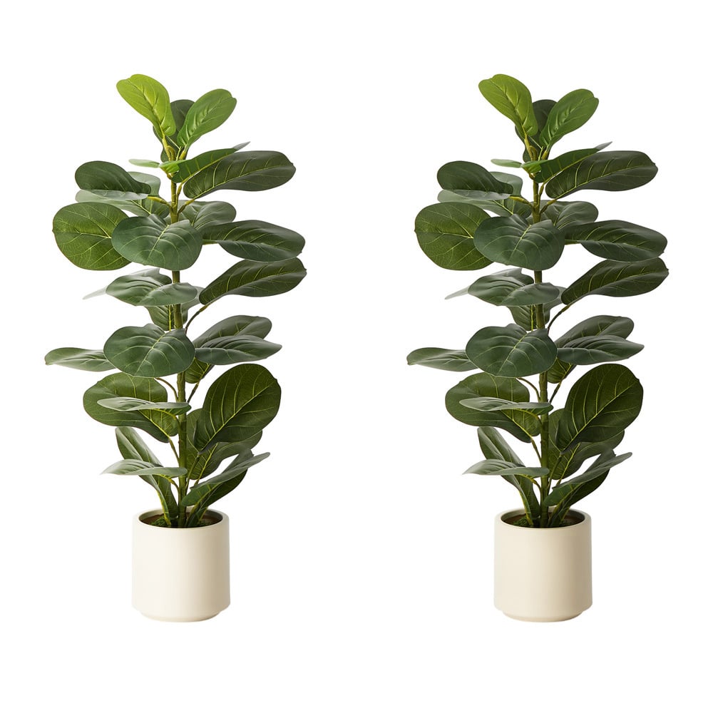 90cm Potted Faux Fiddle Leaf Fig Trees