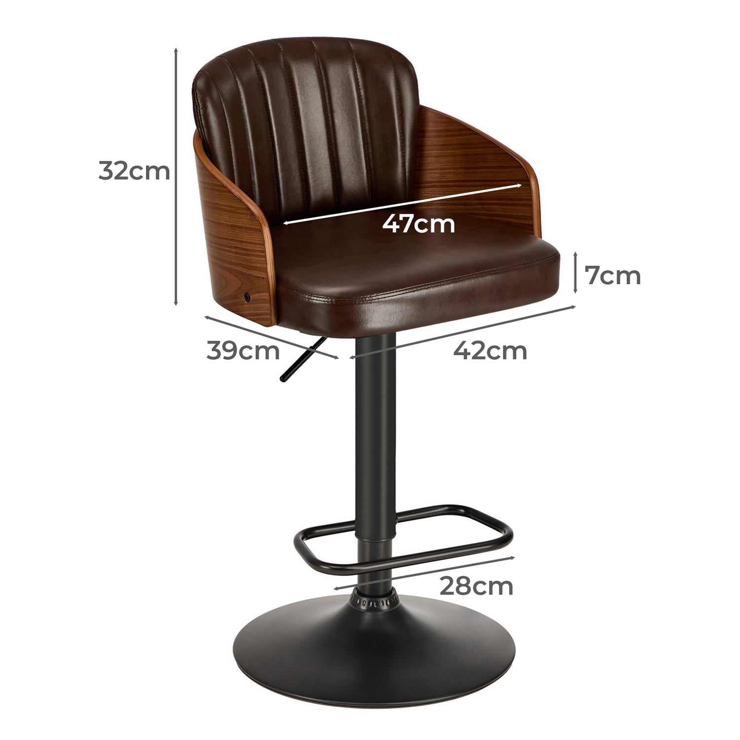 Layne Faux Leather Adjustable Bar Stools
